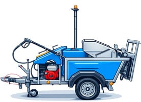 Bin cleaning vehicle